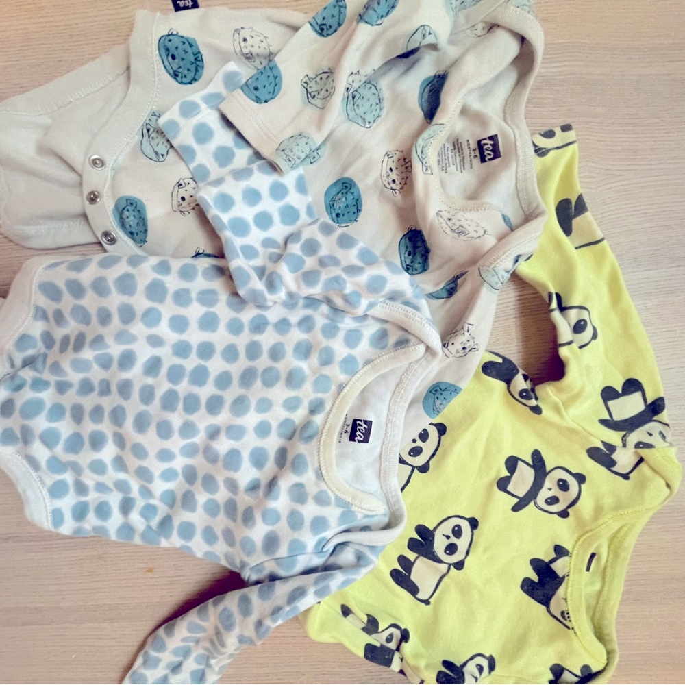 Tea Collection 3 long sleeve body suits 3-6 months